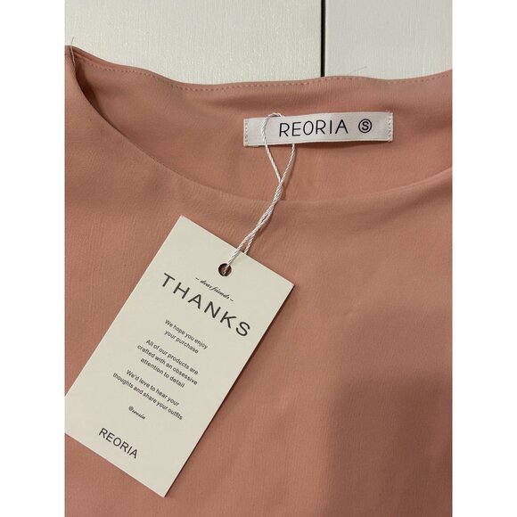 NWT Reoria Womens Cropped Short Sleeve Top S Blush Pink Stretch Casual Wear 1769 - Picture 5 of 5